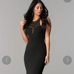 Illusion Neck Little Black Dress